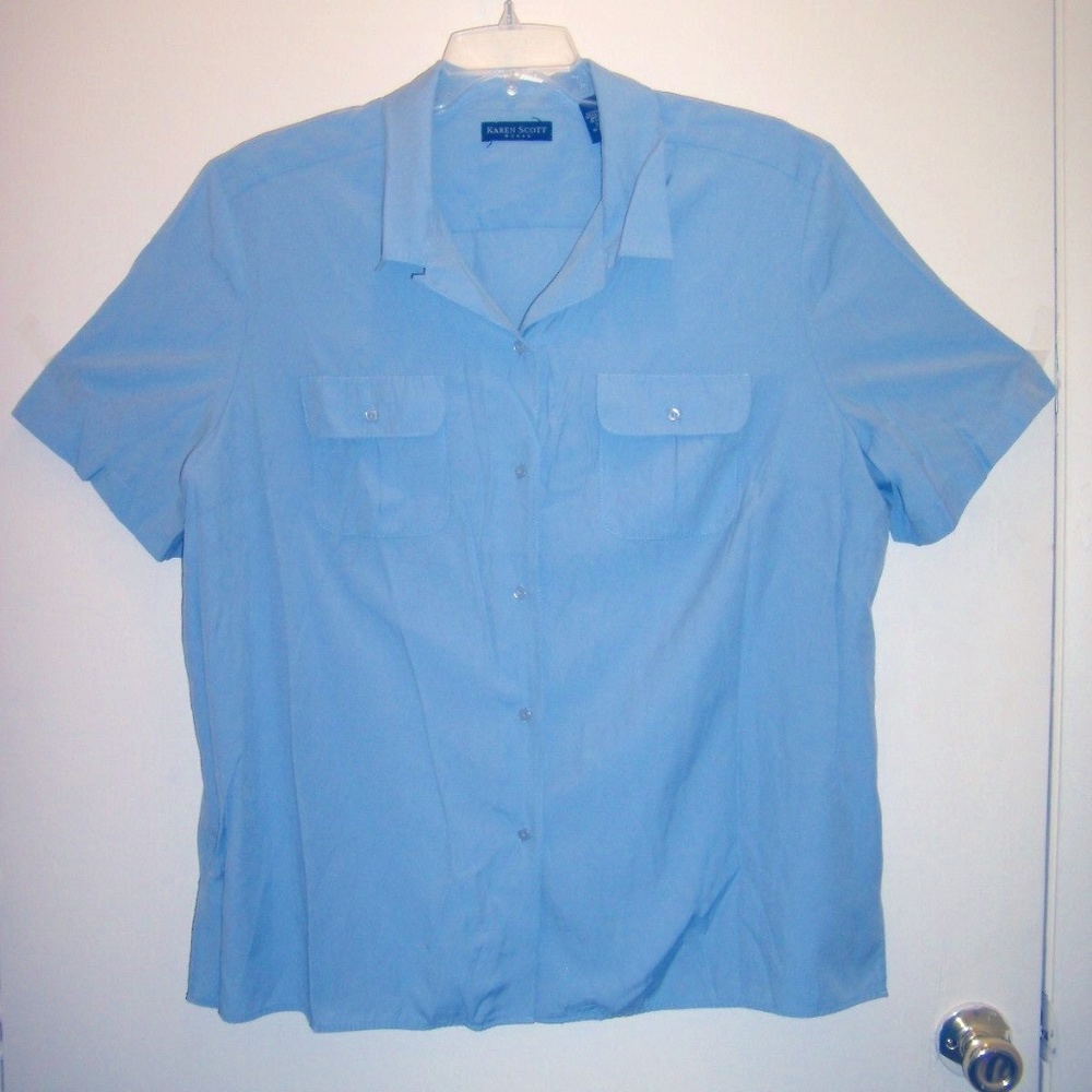 Vintage Karen Scott Slit Sides 2 Pockets Shirt 2X